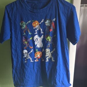 Blue Halloween Graphic T-Shirt